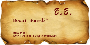 Bodai Bennó névjegykártya